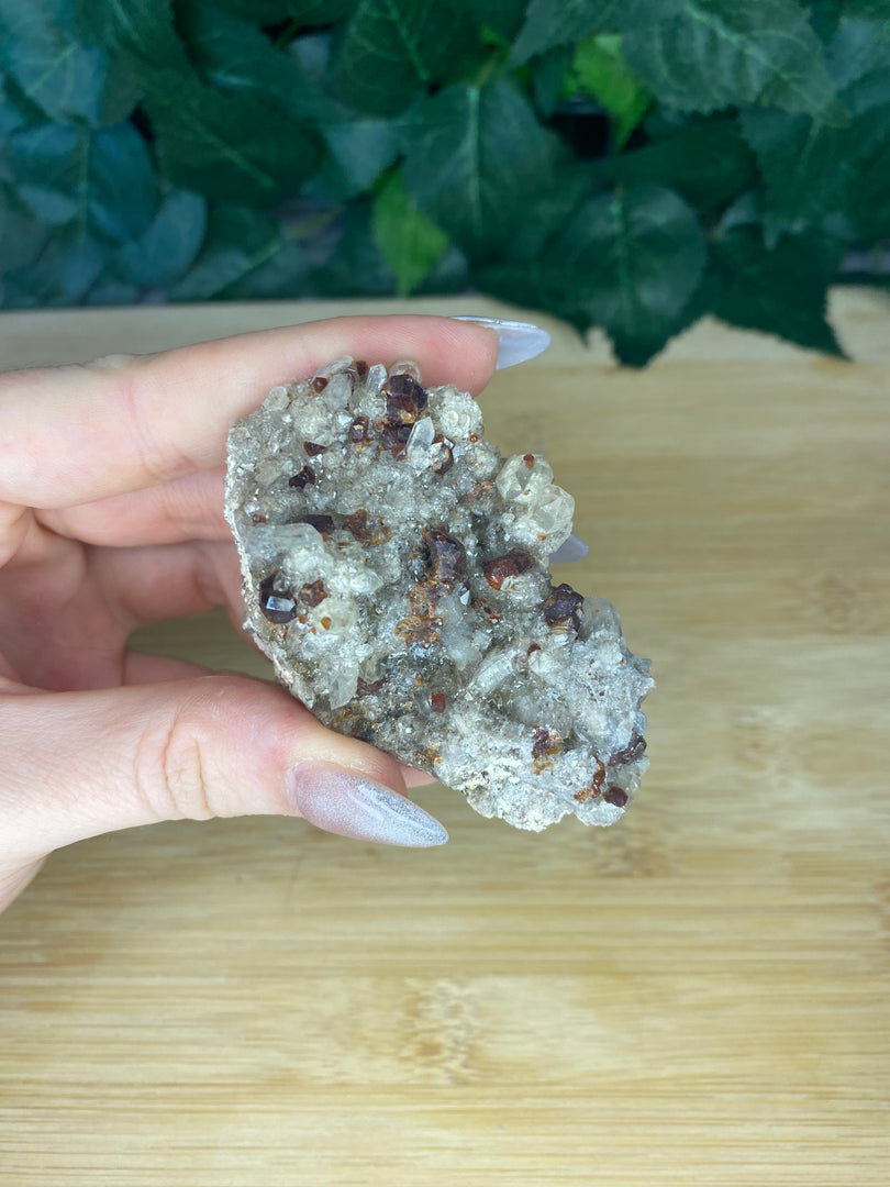 Garnet in Quartz Cluster