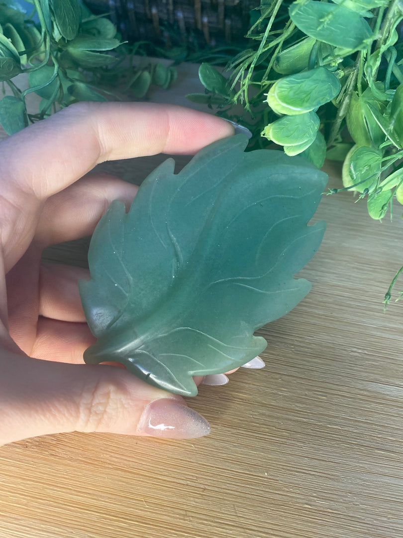 Green Aventurine Leaf