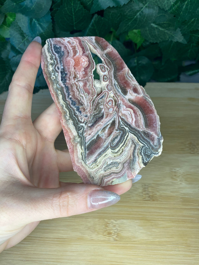 Dalle de tranche de rhodochrosite