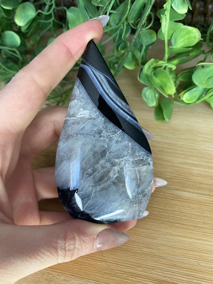 Black Sardonyx Agate Teardrop