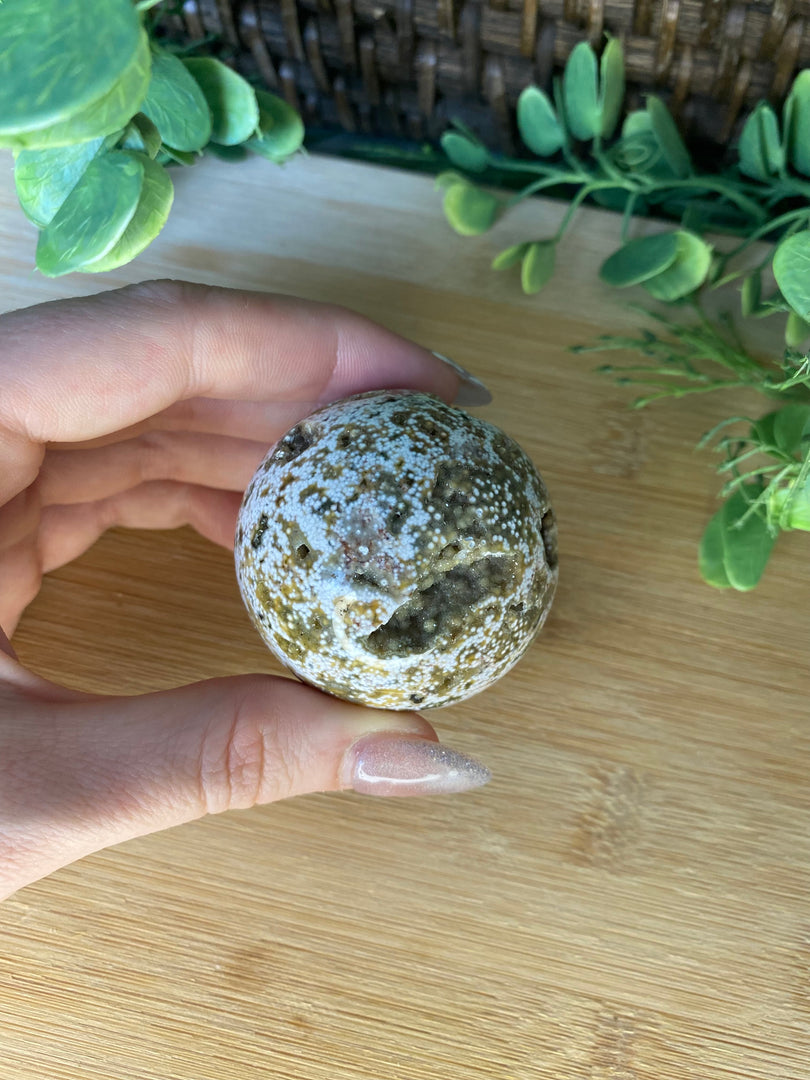 Ocean Jasper Druzy Sphere