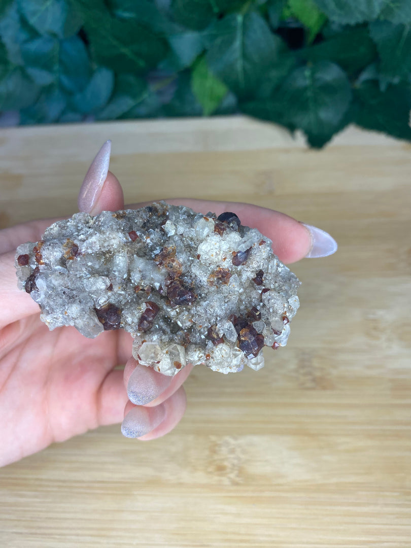 Garnet in Quartz Cluster