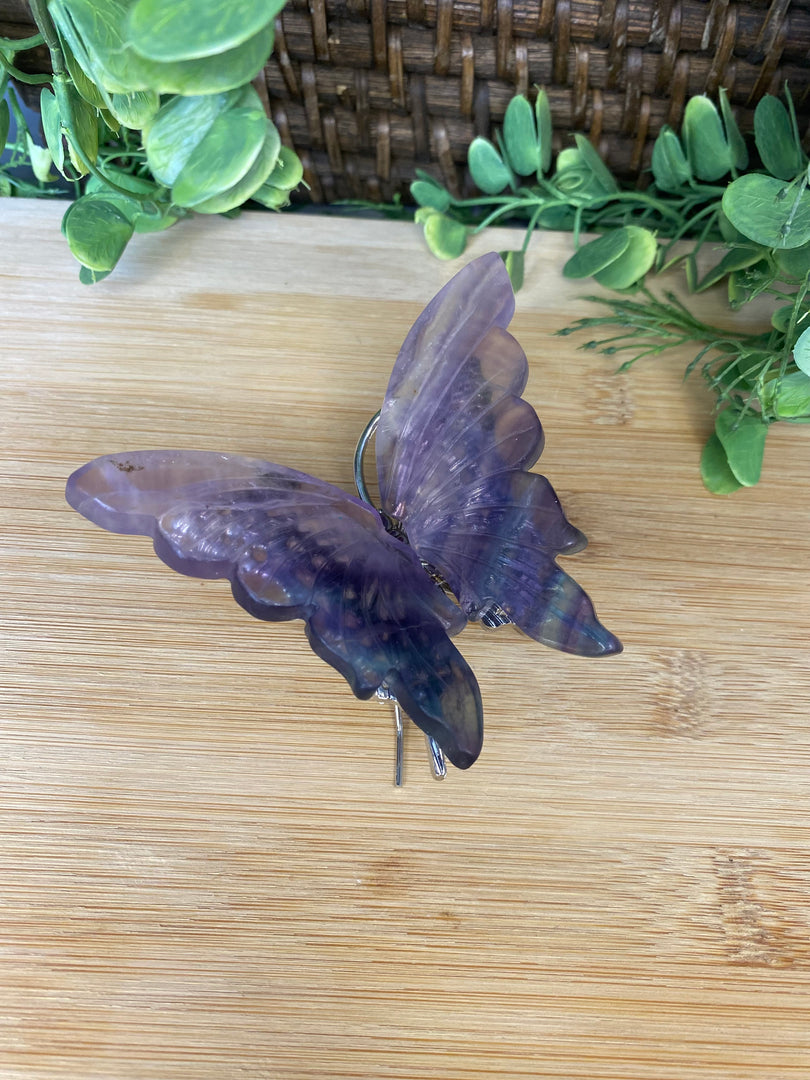 Fluorite Butterfly Wings on Stand