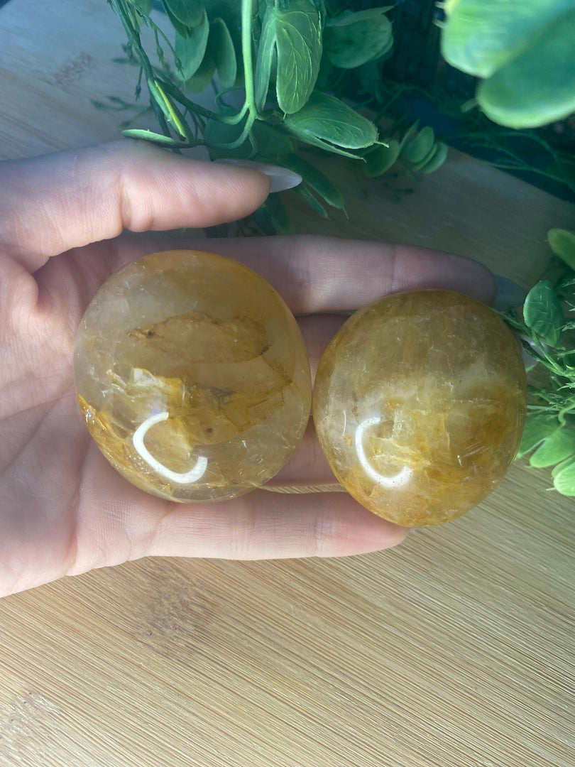 Golden Healer Quartz Palm Stones - Lg