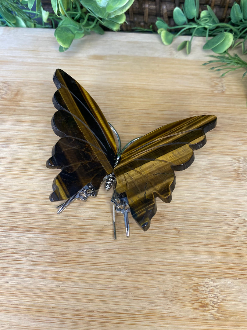 Tiger's Eye Butterfly Wings on Stand