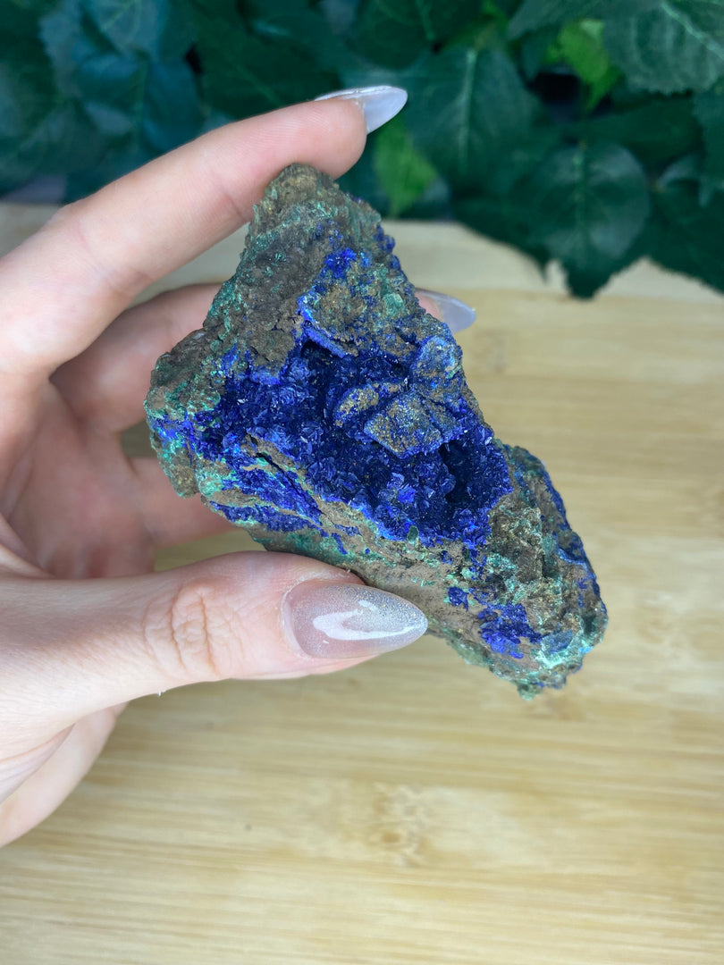 Azurite avec spécimens de malachite