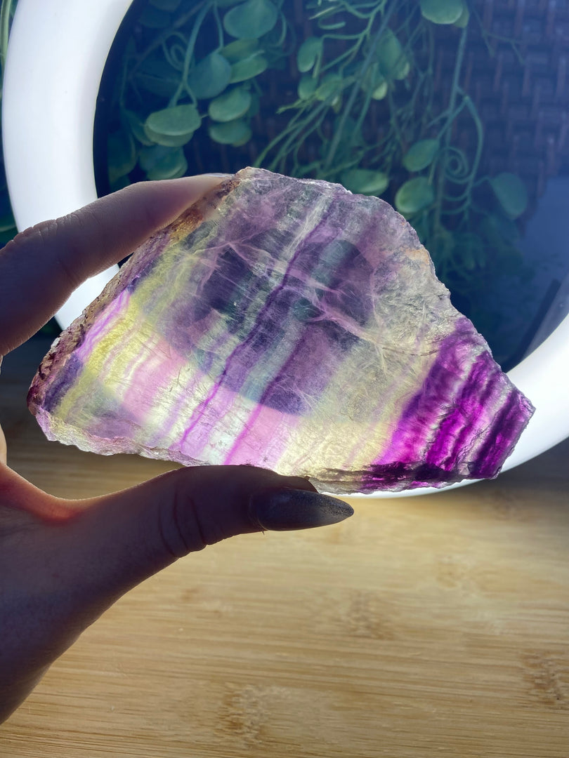 Rainbow Fluorite Slice Slabs