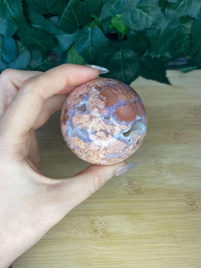 Mexican Pink Flower Agate Spheres