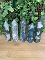 Load image into Gallery viewer, Moss Agate Towers
